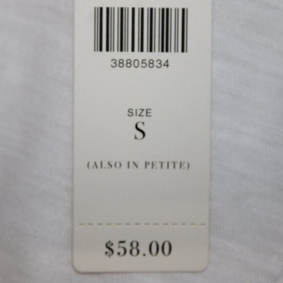 9-h15 STCL $58 Sz S Ivory White Round Neck 1/4 Button Hi Low 100% Cotton Top - Picture 10 of 14